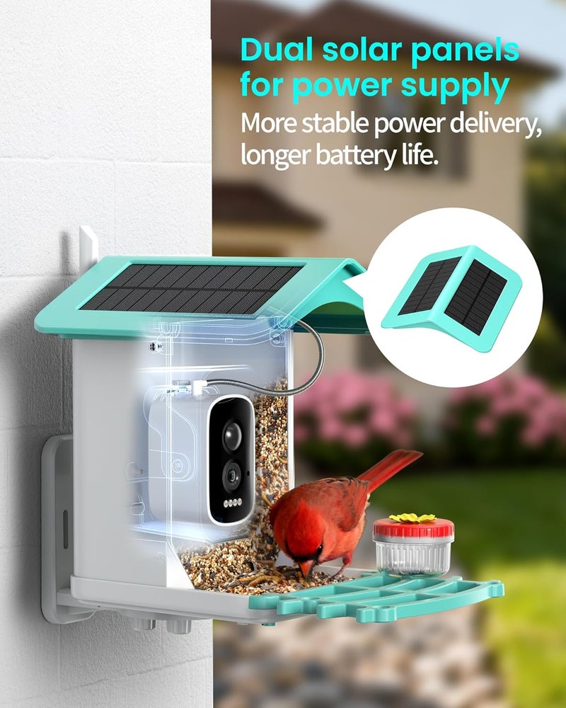 isYoung Smart Bird Feeder with Camera, AI Identifies 16,000+ Birds, Solar Powered, 2.5K HD, Auto Capture & Notify, Ideal Gift for Bird Lovers - Image 4